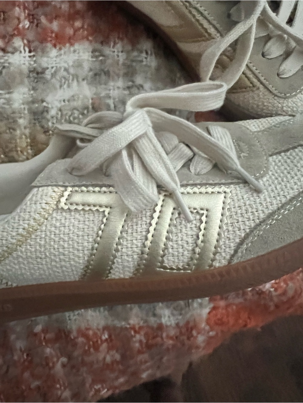 Women's Cream Sneakers with Subtle Gold Accents
